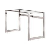Coaster Hartford Glass Top Writing Desk Chrome Model 800746